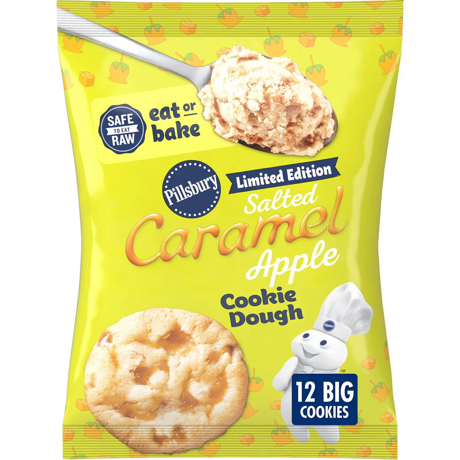 Pillsbury Eat or Bake Salted Caramel Apple Cookie Dough, 12 Big Cookies, 14 oz