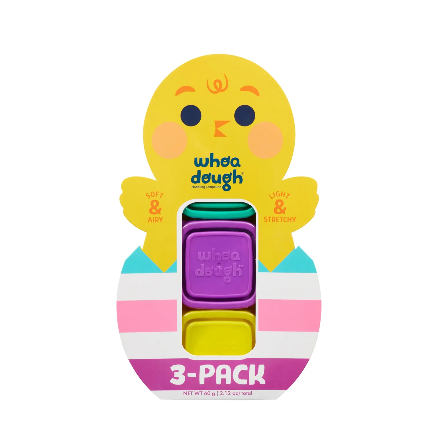Chuckle & Roar - Easter Whoa Dough 3 Pack Chick Basket Stuffer - Arts and Crafts - Fun for Toddlers - Safe and allergen Free