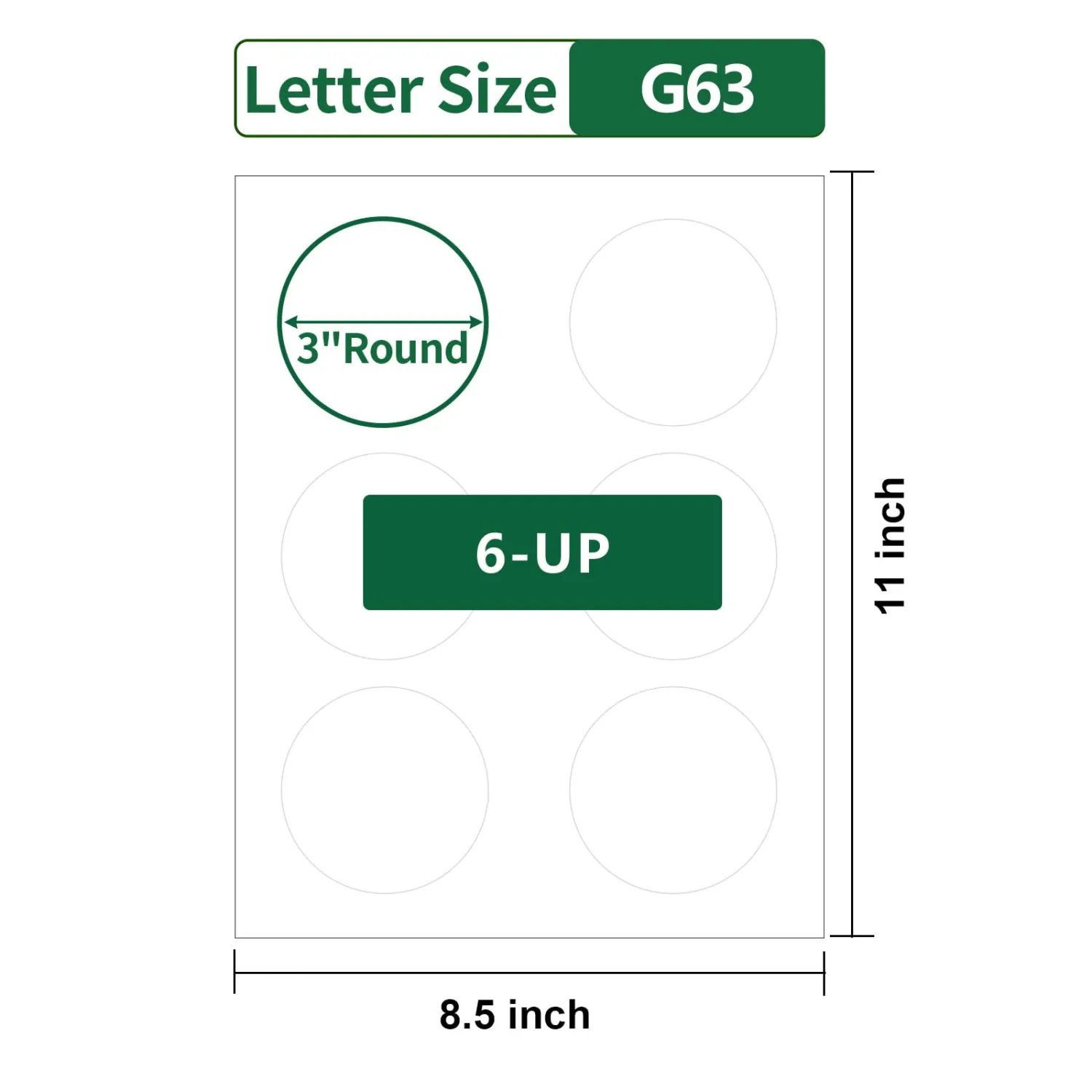 3 inch Round Labels Printable,Matte White Custom Sticker Labels for Printer,3" Large Circle Sticker Paper for Jars,3" Blank Round Stickers,40 Sheets,240 Circle Stickers in Total
