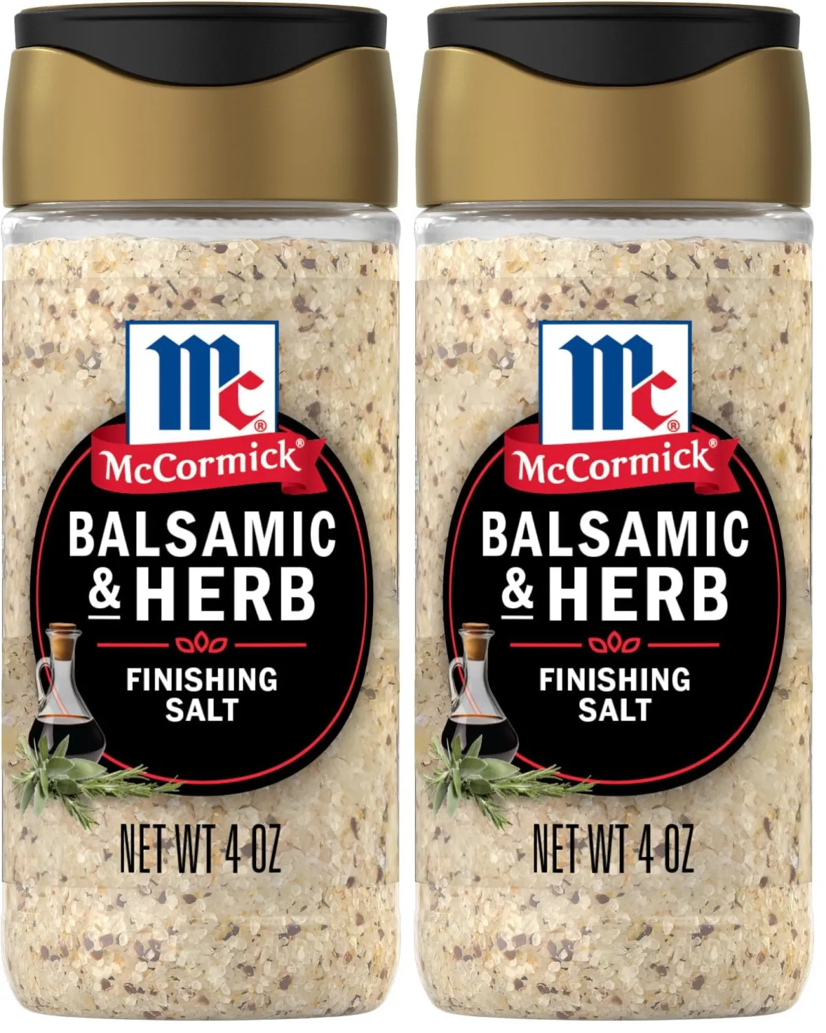 McCormick Finishing Salt, Balsamic & Herb, Limited Edition, Balsamic Vinegar Flavor, For Caprese Salad, Pork, Chicken, Salad Dressing, Olive Oil, Pasta, Sauce, Steak Rub, and More, 4 oz (Pack of 2)