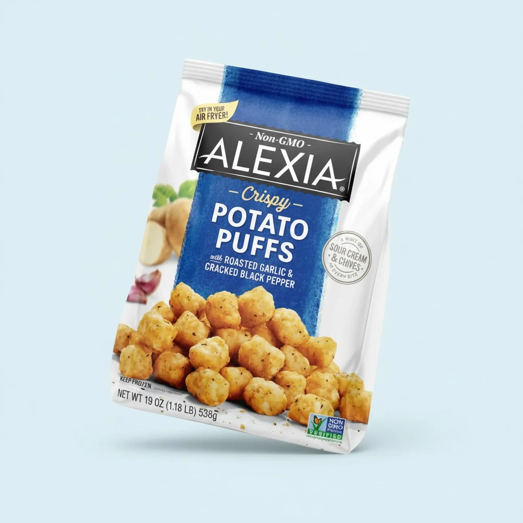 Alexia Crispy Potato Puffs with Roasted Garlic and Cracked Black Pepper, 19 oz