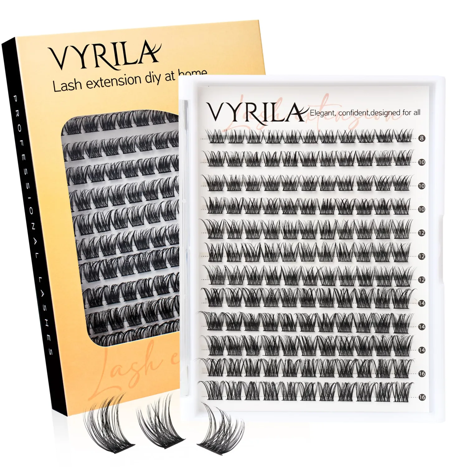 Lash Clusters 8-16mm, False Eyelashes 132pcs, Cluster Eyelash Extensions Matte Black Soft, Diy Lash Extensions D Curl Natural Lash Clusters Faux Mink Lashes Wispy（Breeze,132pcs,0.07,D,8-16MIX)