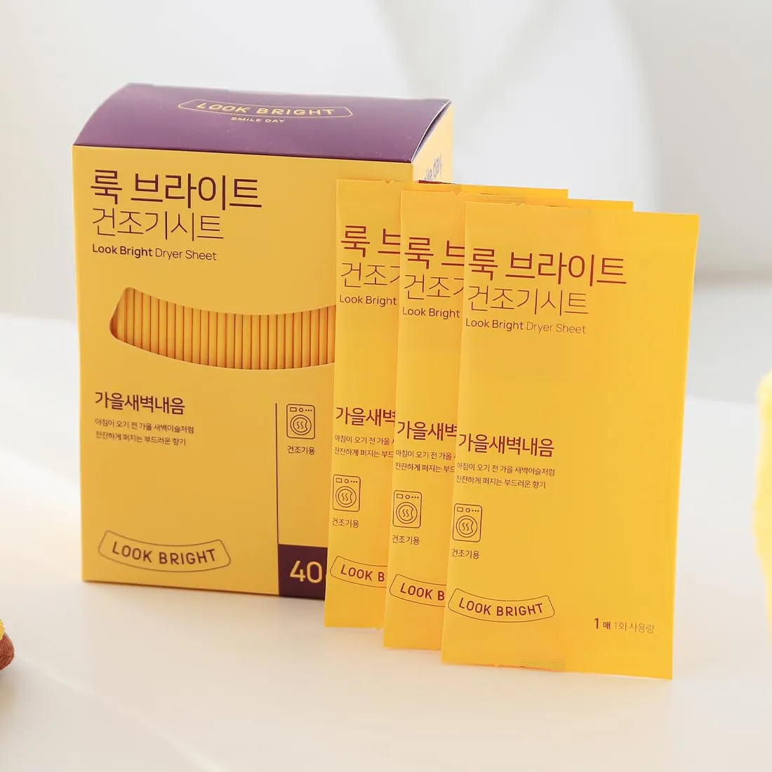 Generic LOOK BRIGHT Fabric Softner Dryer Sheet, Wet-type Sheet, Long-lasting Fragrance, Luxurious Premium Scent, Anti-static Function (Fall Dawn Scent)