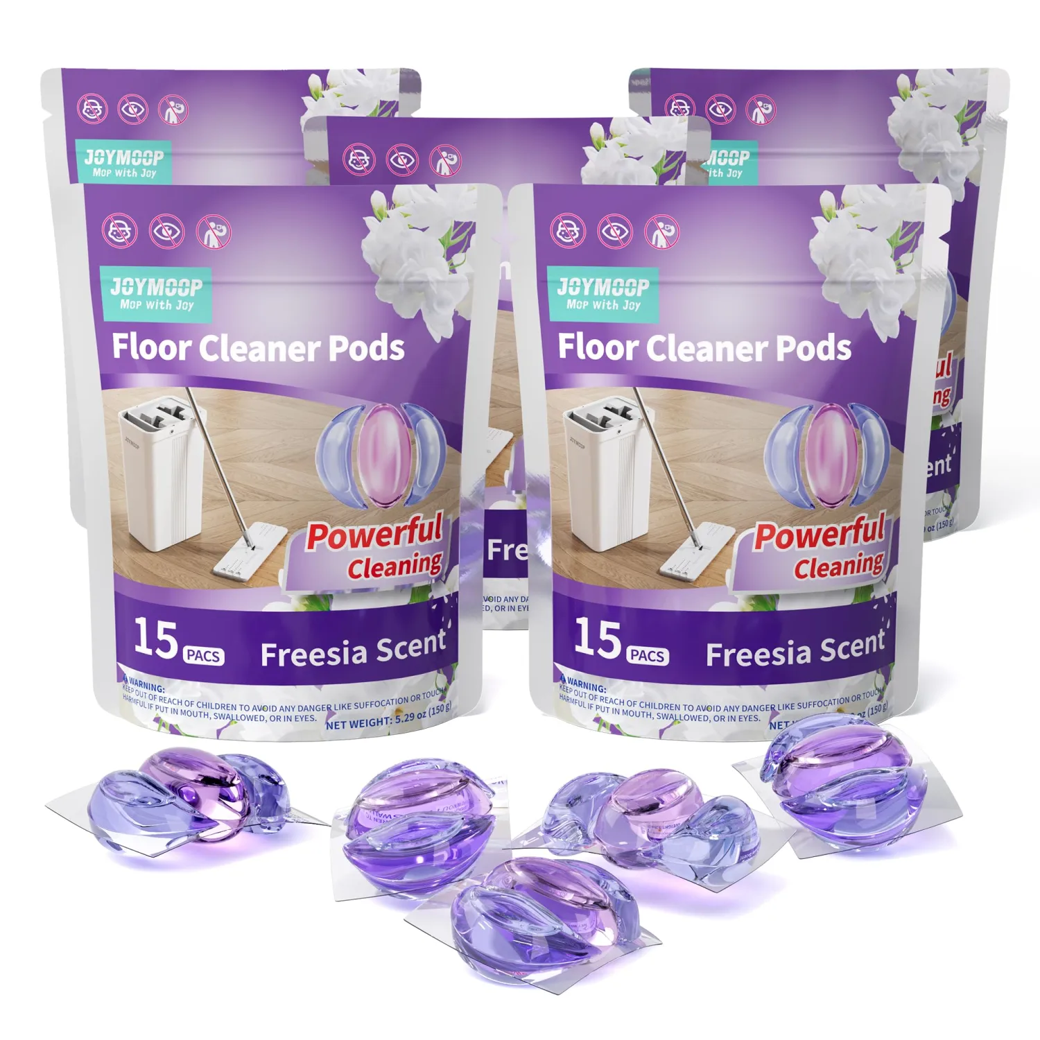 JOYMOOP Floor Cleaner for Mopping, 75 PCS Mopping Solution, Hardwood Floor Cleaner, Works Perfectly with Mop Bucket