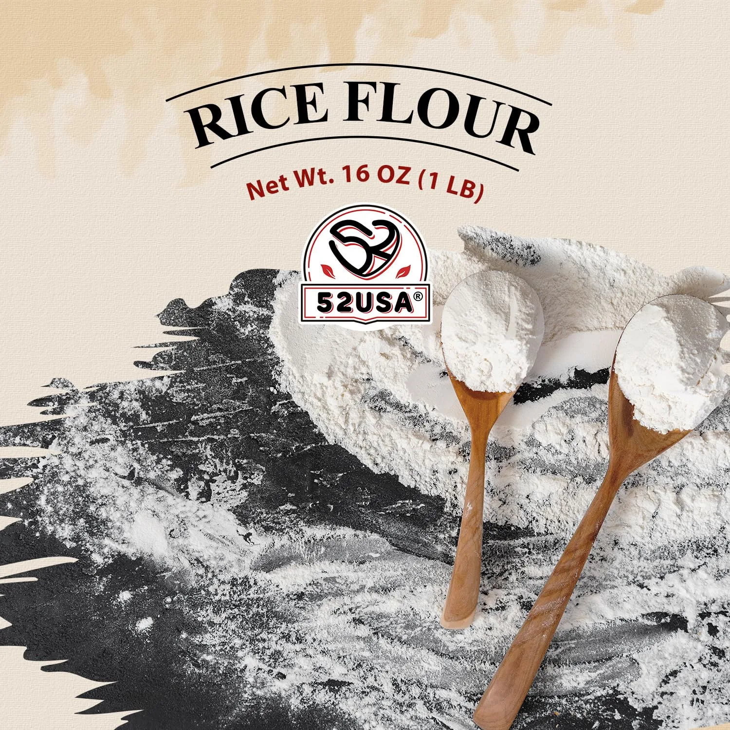 52USA Thai Rice Flour 32 Ounce (Basic), 2 Pound (Pack of 2), Rice Flour for Baking or Cooking, Product of Thailand, All Natural White Rice Flour, Vegan