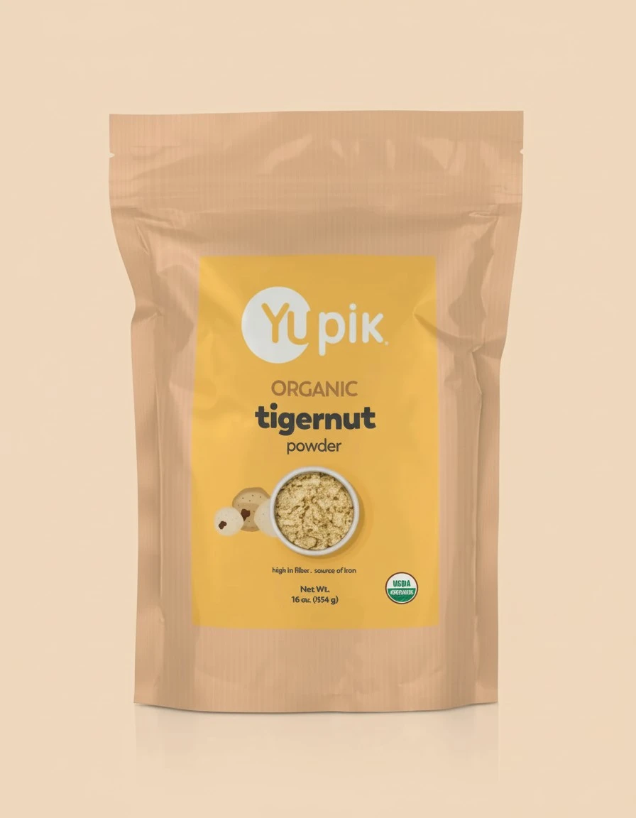 Yupik Organic Ground Tigernuts Powder 1 lb (16 oz), USDA Certified, Gluten-Free, Raw, Vegan, Kosher, Non-GMO, Nutty & Mild Flour, Low-Calorie, Cholesterol-Free, Ideal for Baking & Granola