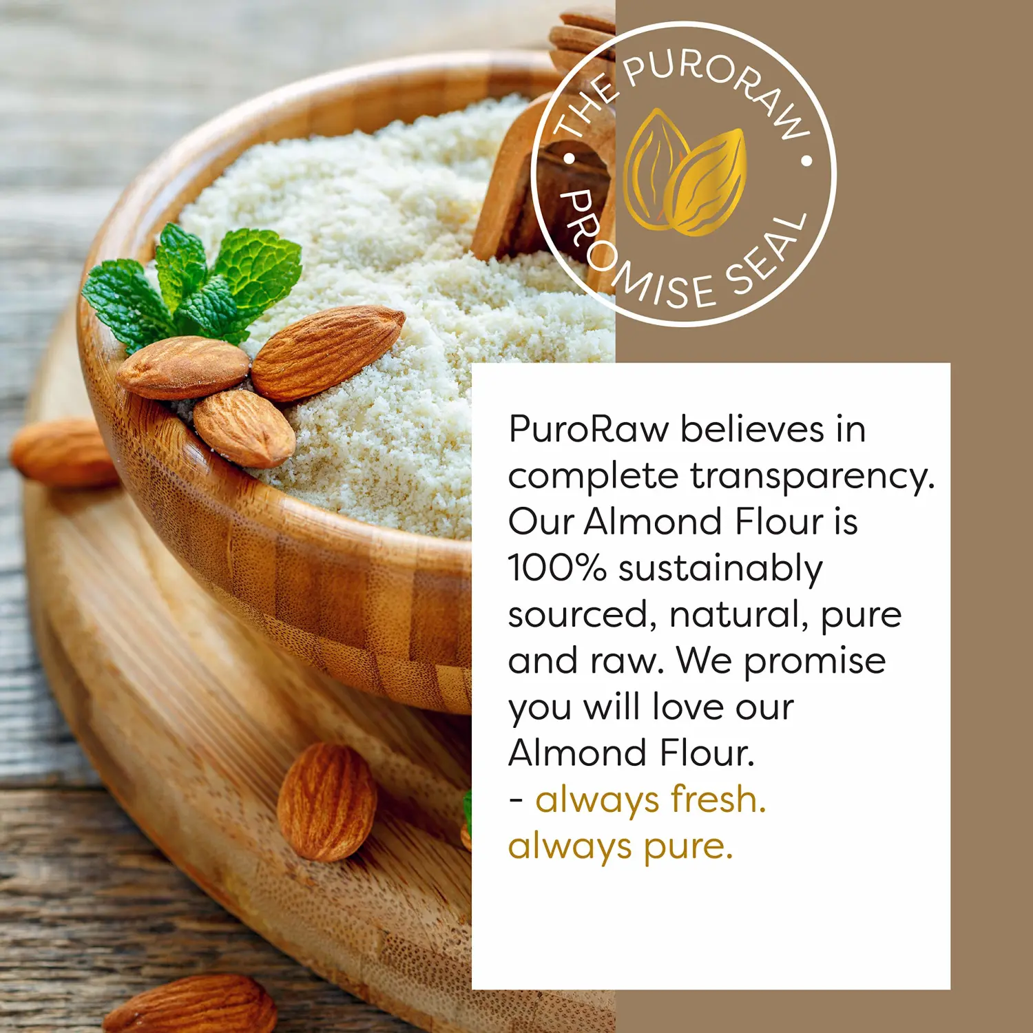 PuroRaw Almond Flour, 2lb, Blanched Almond Flour for Baking, Fine Almond Flour Keto, Almond Powder, Keto Flour, Almond Meal, Gluten Free Flour, Non-GMO, Batch Tested, 2 Pounds