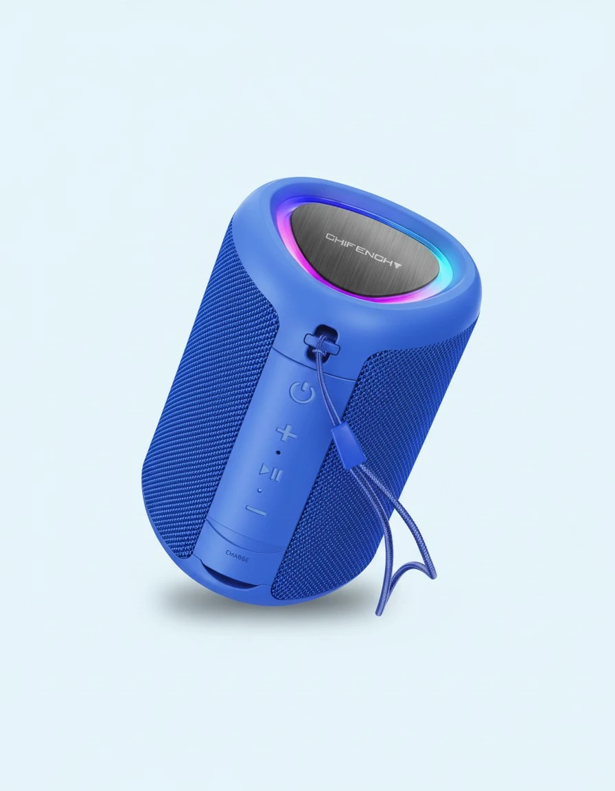 Portable Bluetooth Speaker with Lights, Stocking Stuffers, Powerful Crystal Clear Sound, IPX5 Waterproof, All Day Playtime, BT 5.3, TWS Paring, Small Wireless Speaker for Outdoor, White Elephant Gifts