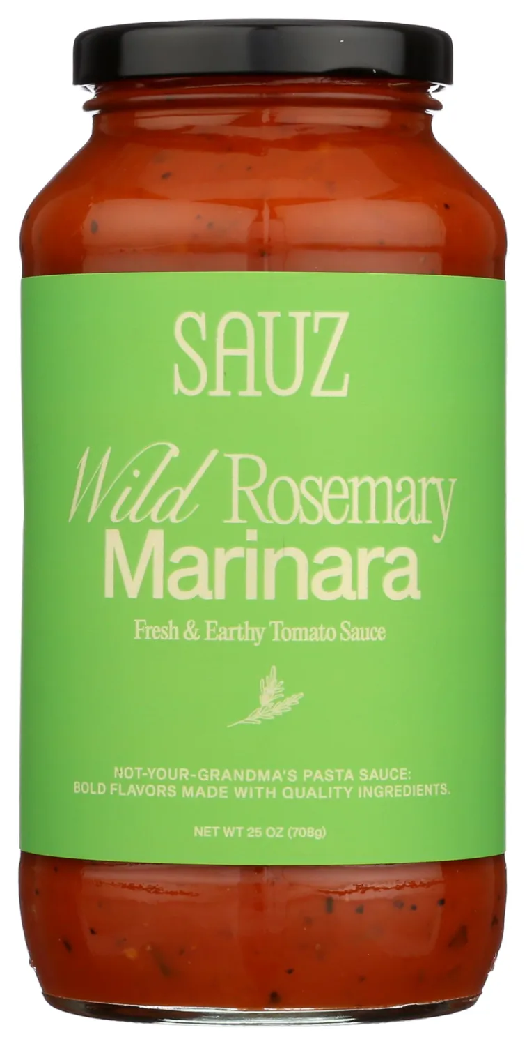 Sauz | Wild Rosemary Marinara (Single Jar) Thick & Creamy- Gluten-Free, Non-GMO, and 100% Delicious - Crafted in Small Batches for Michelin-Star Delight - Clean ingredients 25 OZ