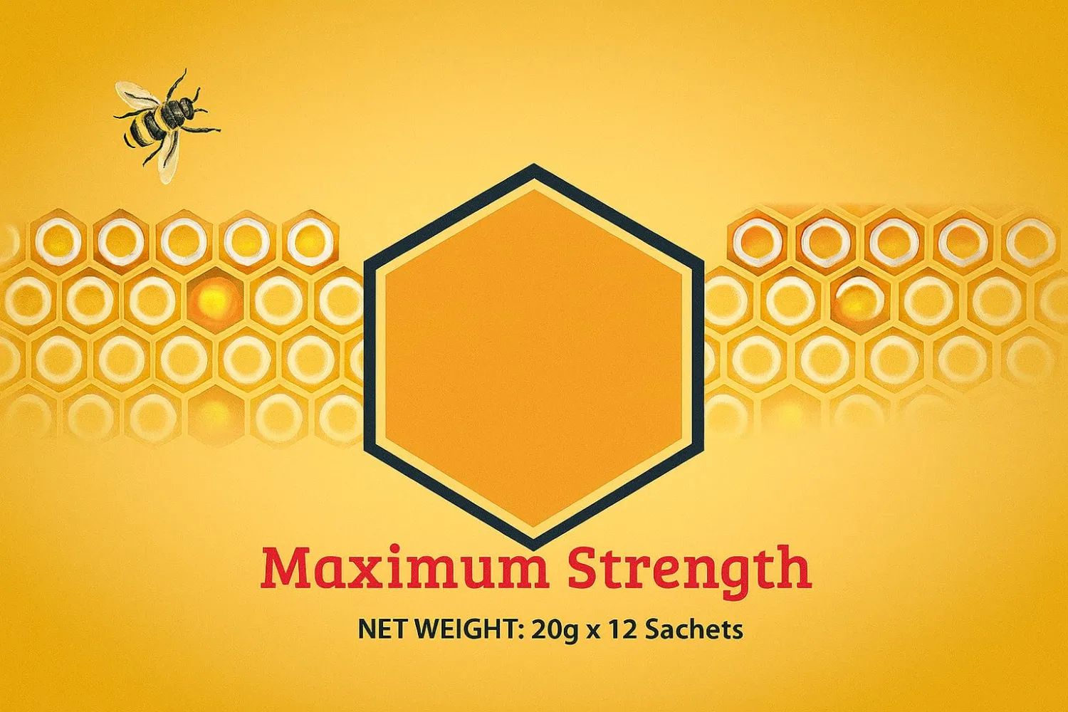 Natural Unflitered Honey Sachets Enriched with Natural Jelly Large Gold Box with 20g Sachets 12 count | Miel para hombre y mujers natural