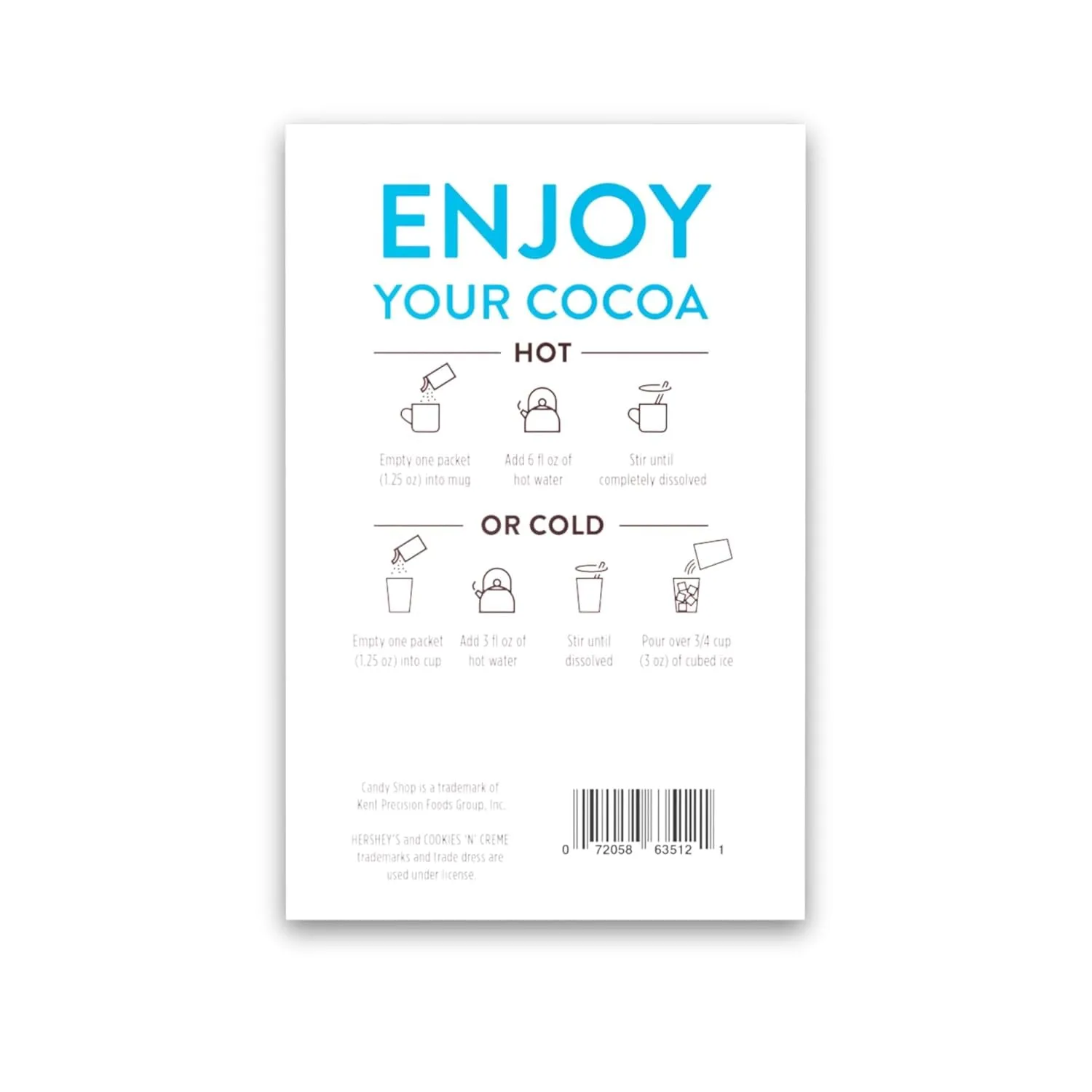 Candy Shop Cocoa HERSHEY'S COOKIES 'N' CREME Cocoa Mix Hot Chocolate Make Hot or Iced Cocoa Made With Real Milk Gluten Free 1.25 oz Packet (8 count)