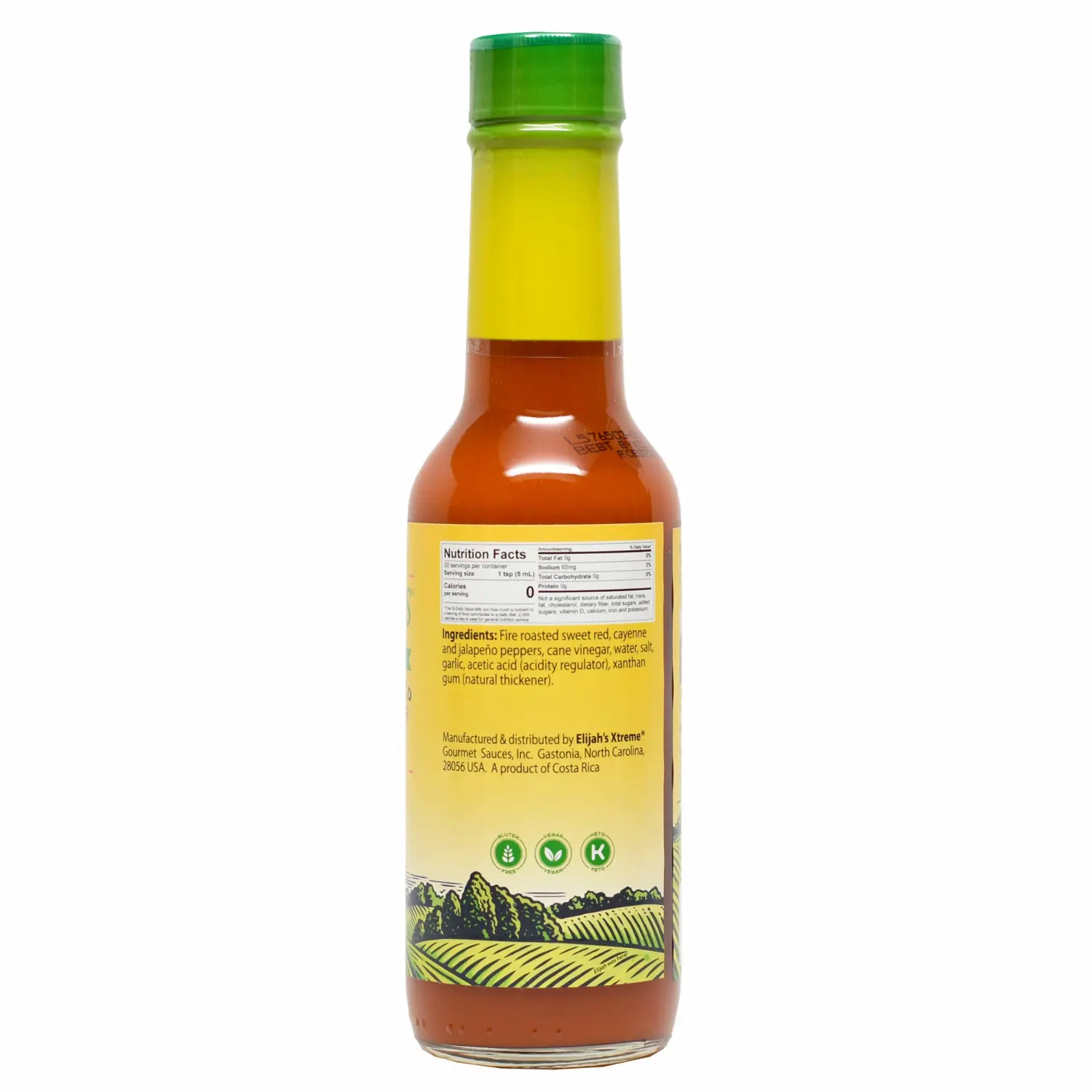 Elijah's Xtreme Original Roasted Pepper Hot Sauce, Made with Fire Roasted Cayenne & Jalapeño Peppers, Mild Hot Sauce, All Natural, Gluten Free, Vegan, Keto, (5oz Bottle)