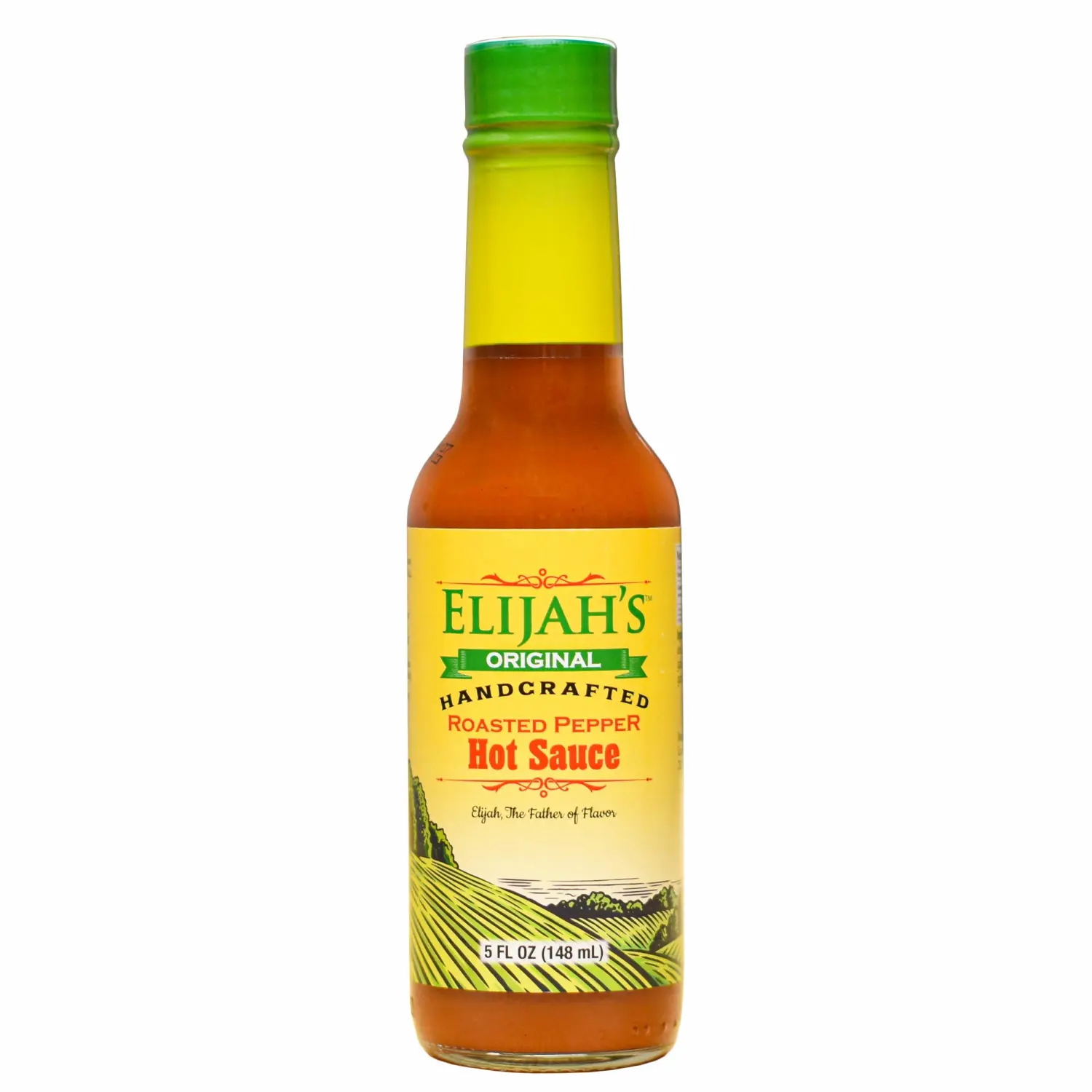 Elijah's Xtreme Original Roasted Pepper Hot Sauce, Made with Fire Roasted Cayenne & Jalapeño Peppers, Mild Hot Sauce, All Natural, Gluten Free, Vegan, Keto, (5oz Bottle)