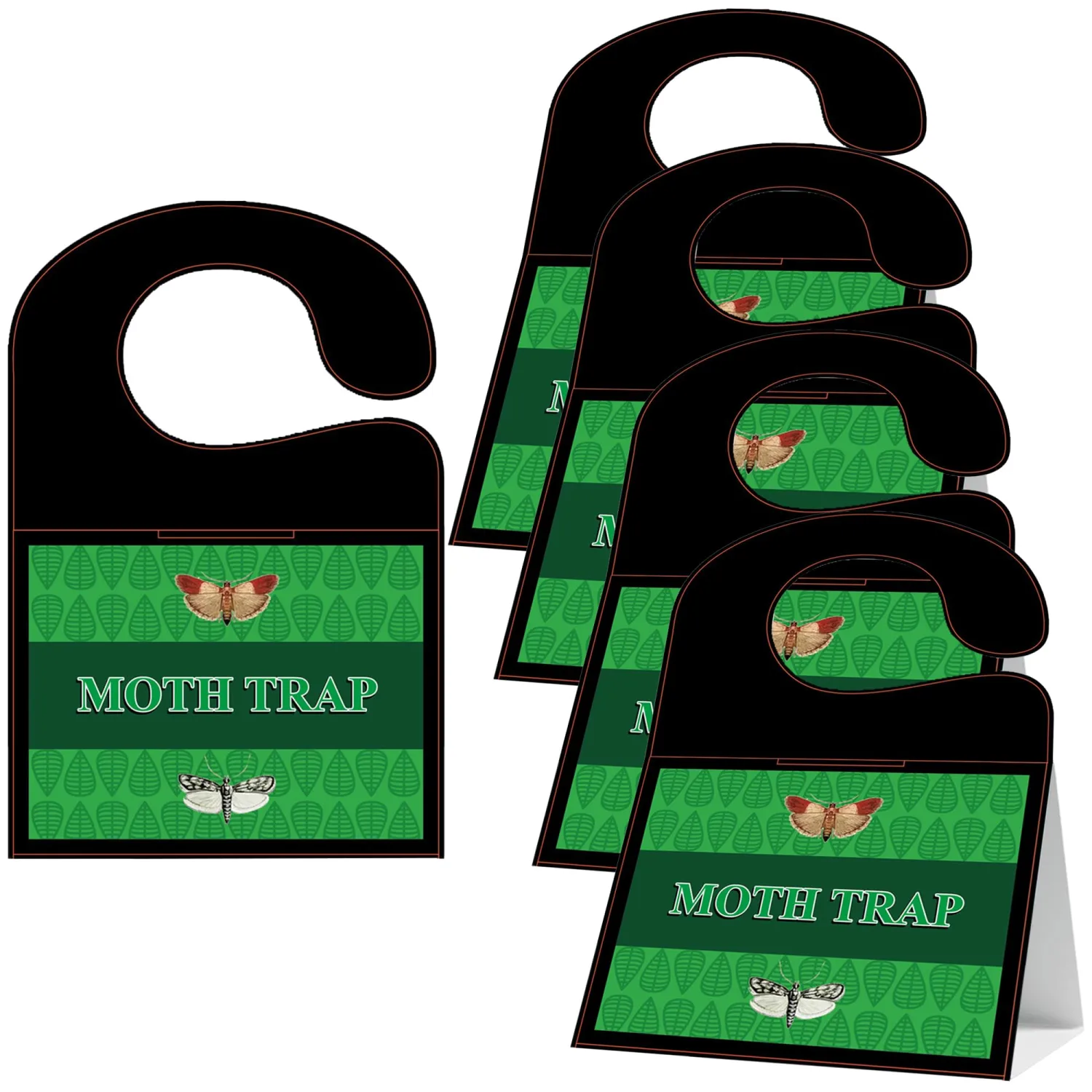 2-in-1 Clothing & Pantry Moth Glue Traps (12 Packs) Pantry Moth Killer for House Pantry with Hook | Non-Toxic & Odorless for Food & Cupboard Moth | Super Strong Glue for Moth Catcher | Deep Green