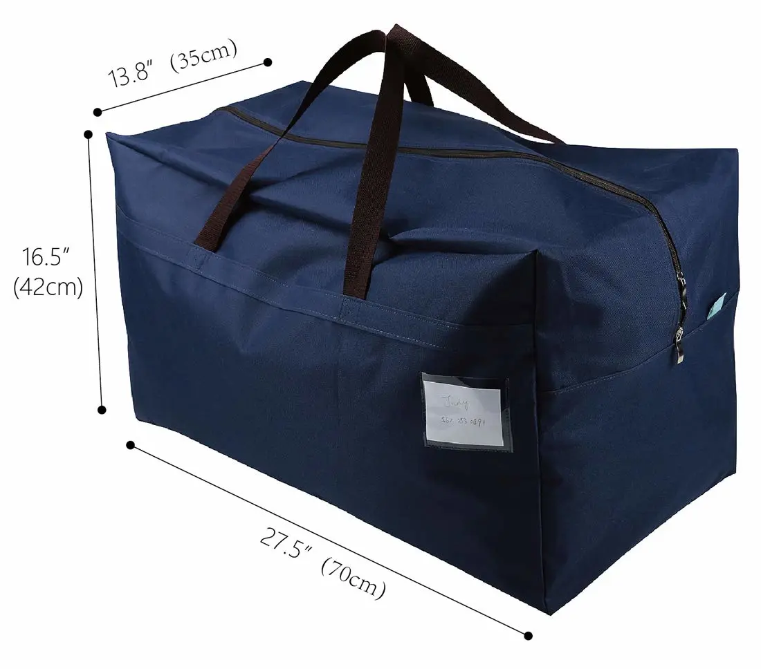 100L House Moving Organizer Bags, College Dormitory Storage Bags, Traveling Duffel Tote Storage Bag, Blue