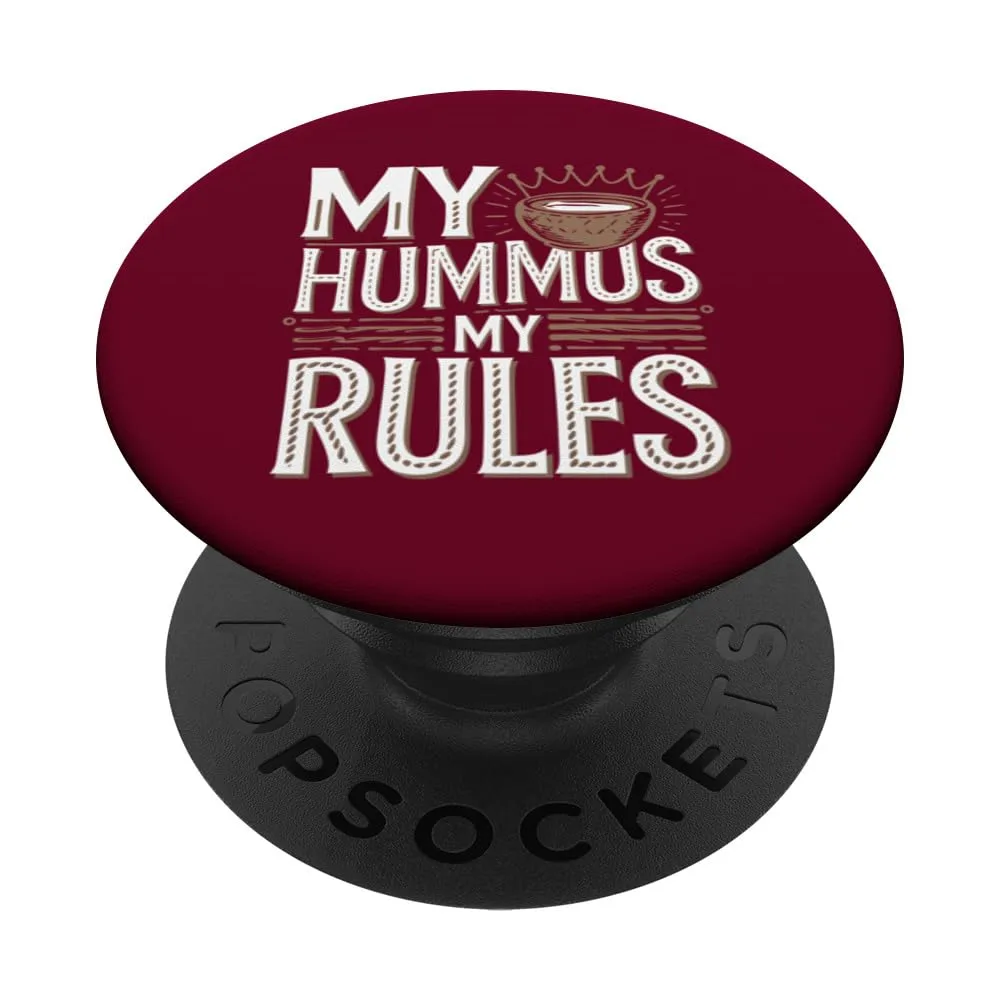 Vegetarian Chef Vegan Restaurant My Hummus My Rules PopSockets Adhesive PopGrip