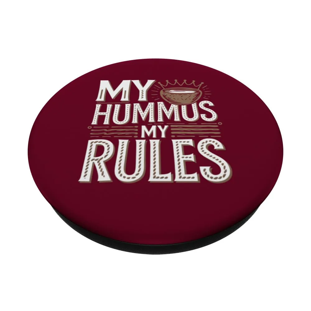 Vegetarian Chef Vegan Restaurant My Hummus My Rules PopSockets Adhesive PopGrip
