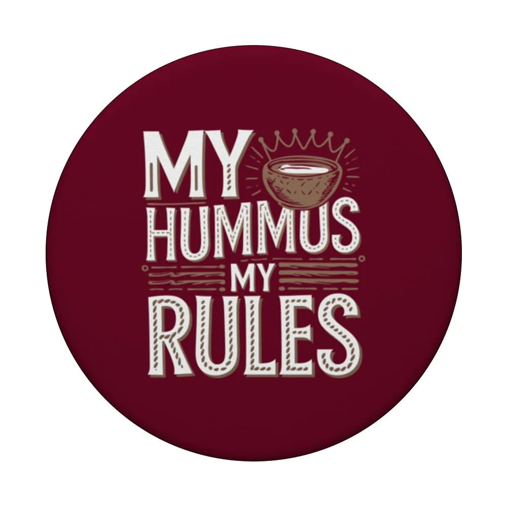 Vegetarian Chef Vegan Restaurant My Hummus My Rules PopSockets Adhesive PopGrip