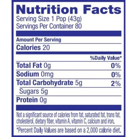 Pop-Ice Freezer Pops, Tropical Flavors, 1.5 Fl Oz, 80 Count