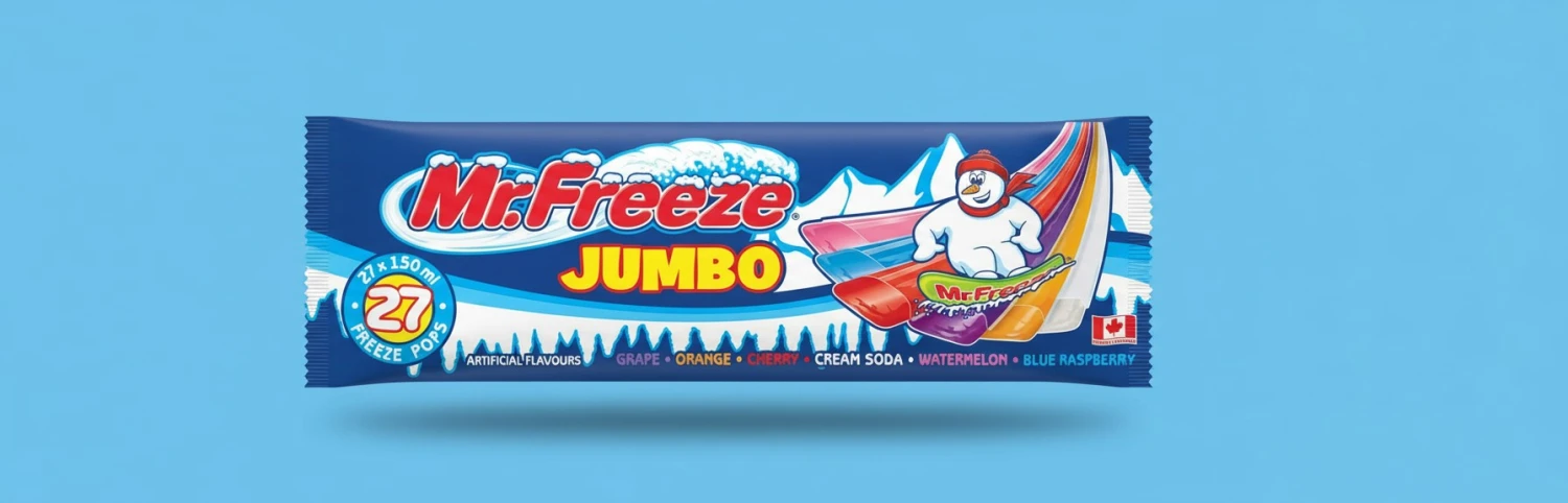 Mr. Freeze Jumbo Ice Pops 27x150ml Freezies {Imported from Canada}