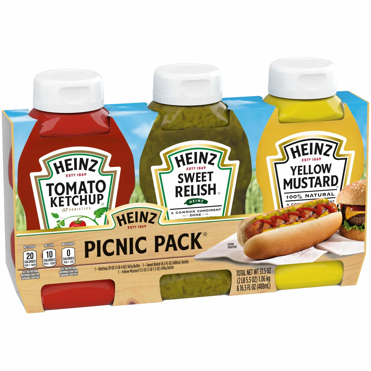 Heinz Ketchup, Sweet Relish & Yellow Mustard Variety Pack (3 Bottles)
