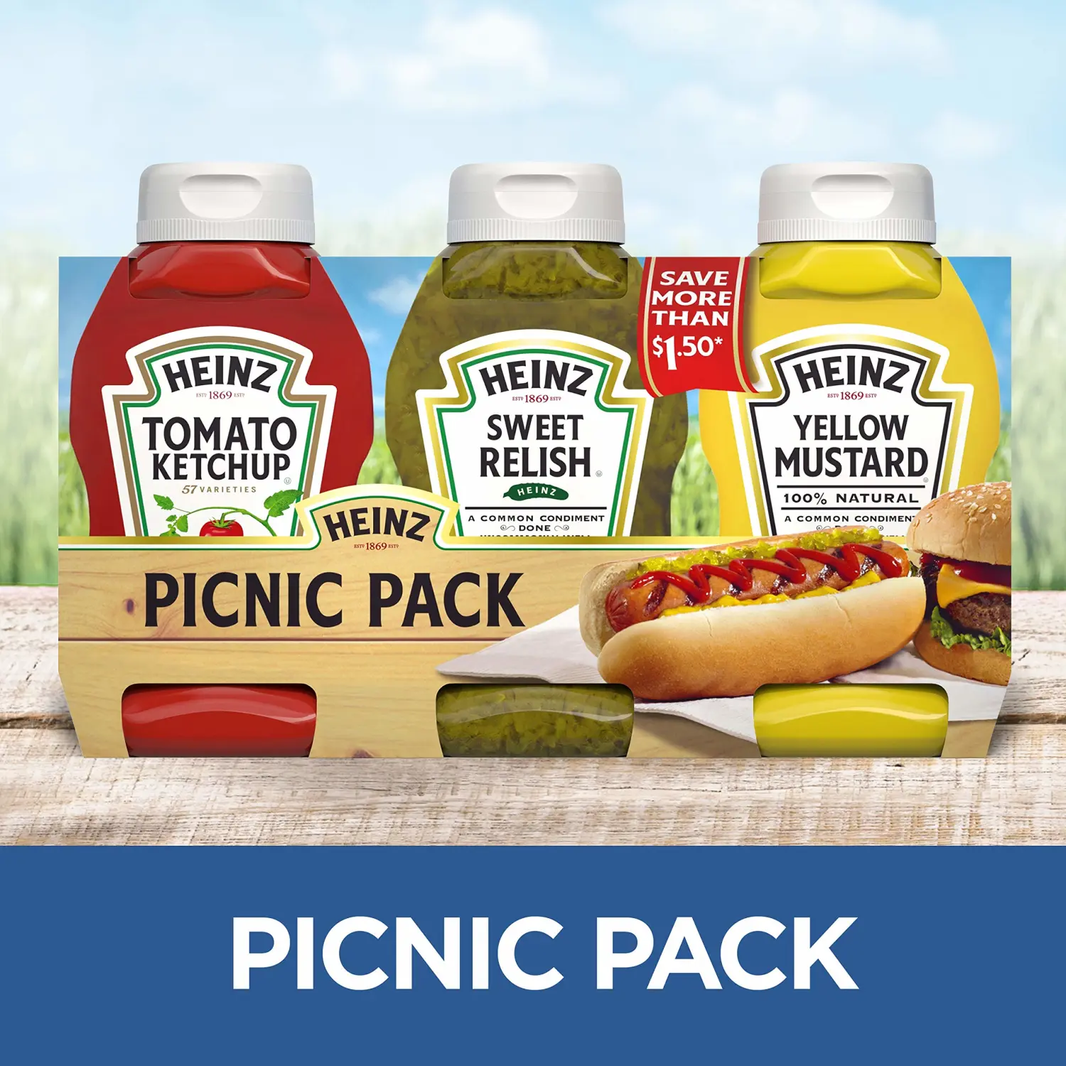 Heinz Ketchup, Sweet Relish & Yellow Mustard Variety Pack (3 Bottles)