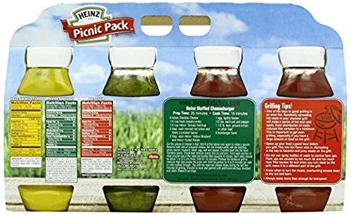 Heinz Squeeze 2 Tomato Ketchup 32oz & 1 Sweet Relish 26 floz & 1 Yellow Mustard 28oz Picnic Pack