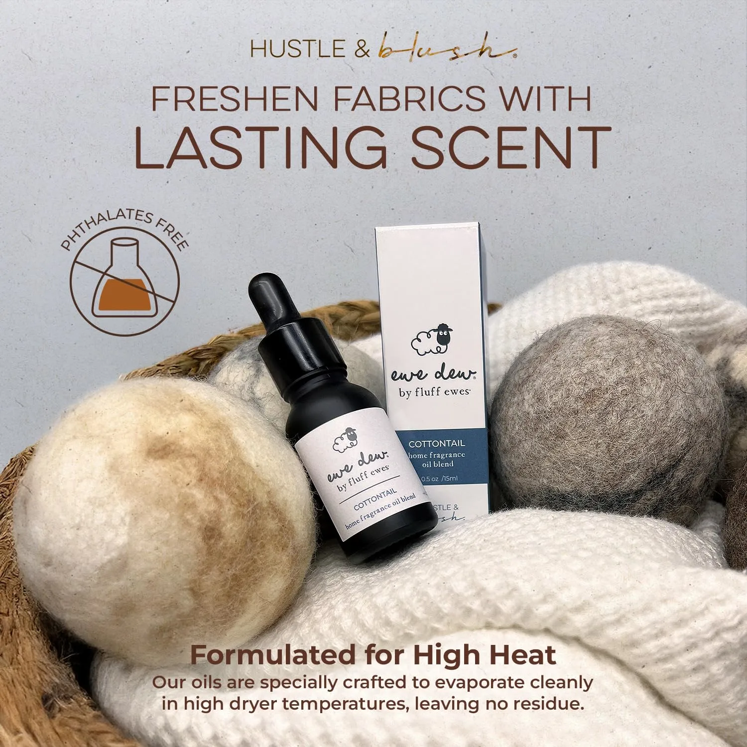 Laundry Essential Oils for Dryer Balls 15ml Cottontail - Blend of Laundry Fragrance Oil and Essential Oils for Laundry Wool Balls, Essential Oil for Laundry Diffusers and Candle Making Scents