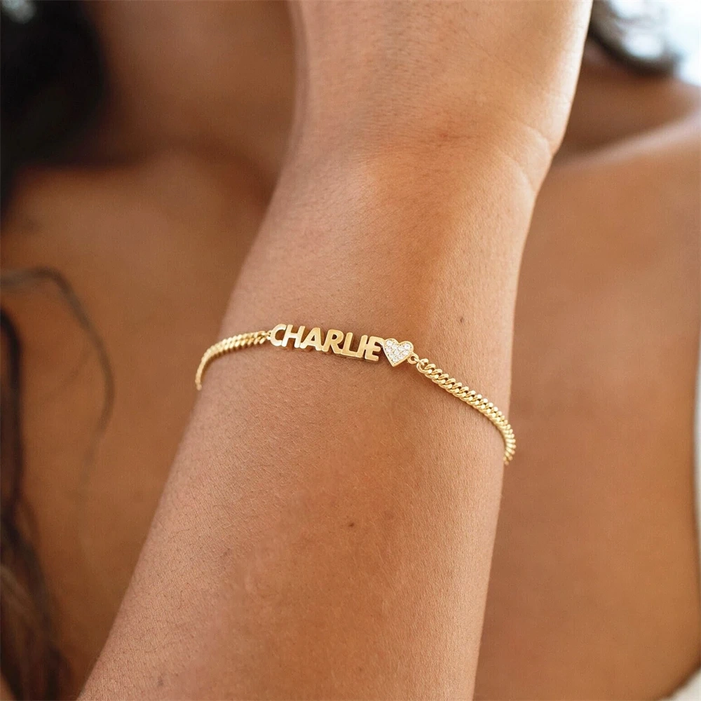 DIY Personalized Stainless Steel Name Bracelet Custom English Bracelet