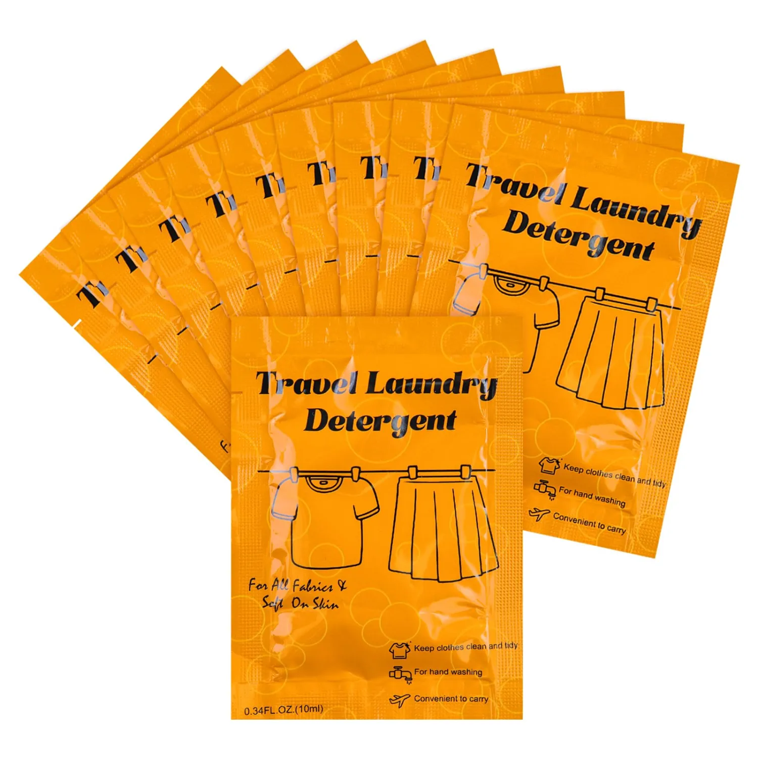 Travel Size Liquid Laundry Detergent 0.34floz/10ml, Travel Laundry Detergent for Hand Washing,Laundry Soap Travel Size Suitable for All Fabrics in Hotel,Air Bnb,Charity 100