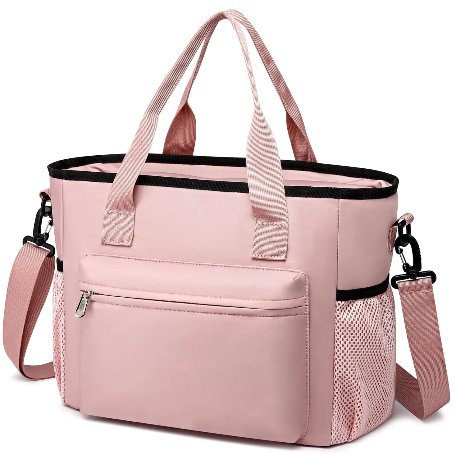Insulated Lunch Box for Women Men Adults,Adjustable Shoulder Strap Reusable Lunch Bag for Office Work Picnic Camping Beach Outdoor Large Lunch Bag-Pink