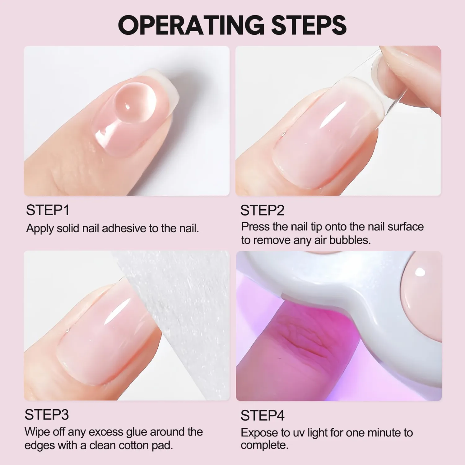 CHARMARK Solid Nail Gel Nails Glue for Press on Nails 30g Soft Acrylic Nails Glue UV Cured Fake Nails Gel Nail Tips for Lasting Nail Art Salon Manicure Glue Adhesive