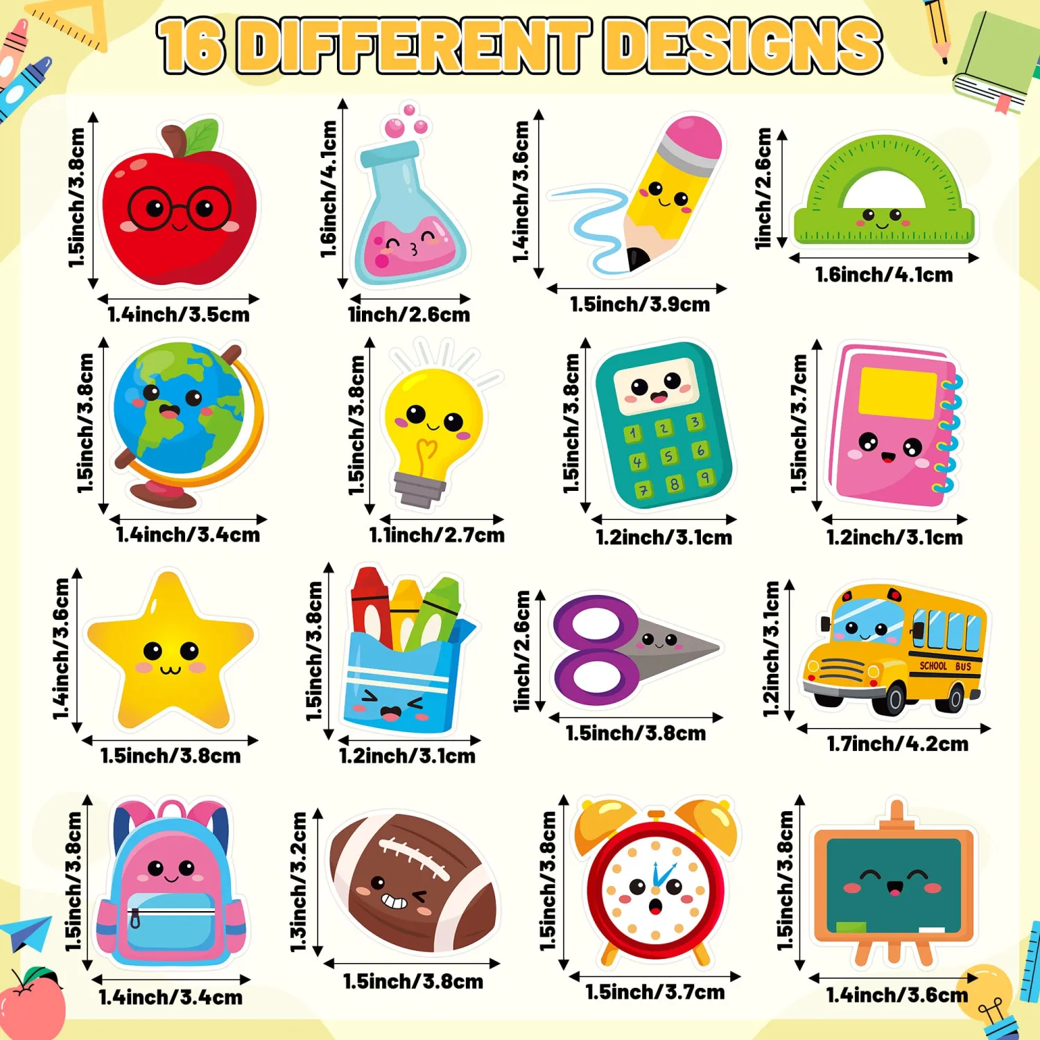BeYumi Back to School Sticker - 1000Pcs Back to School Stickers in 2 Rolls Cute Cartoon Waterproof Vinyl Decal for Kid Preschool Kindergarten First Day of School Gift Bottle Luggage Bag Envelope Decor