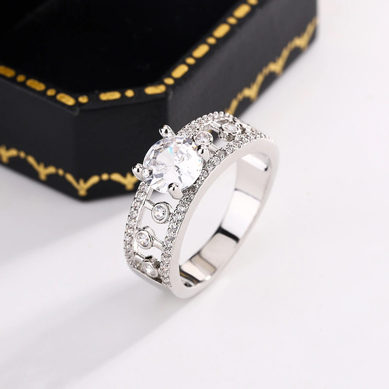 Dewdrop Hollow-out Anti-moissanite Ring High-grade Special Interest Light Luxury
