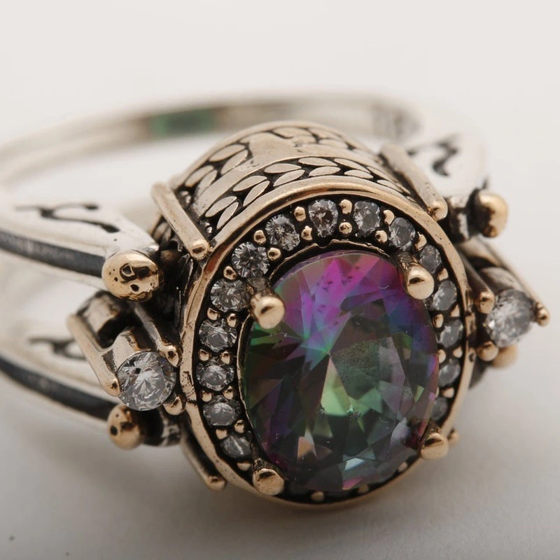 925 Silver Bi-color Ring Exquisite Fashion