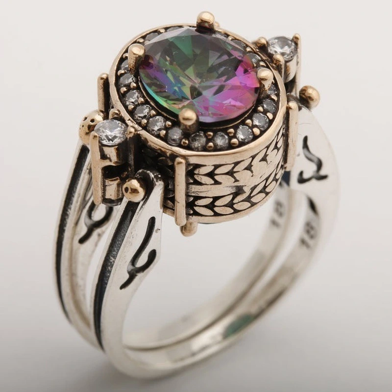 925 Silver Bi-color Ring Exquisite Fashion