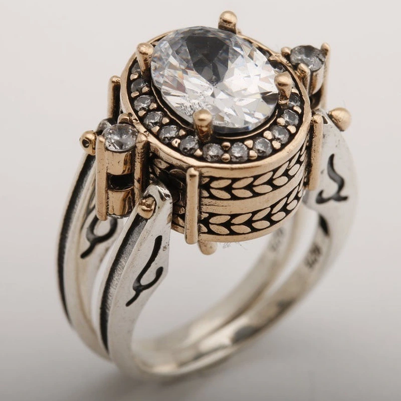 925 Silver Bi-color Ring Exquisite Fashion
