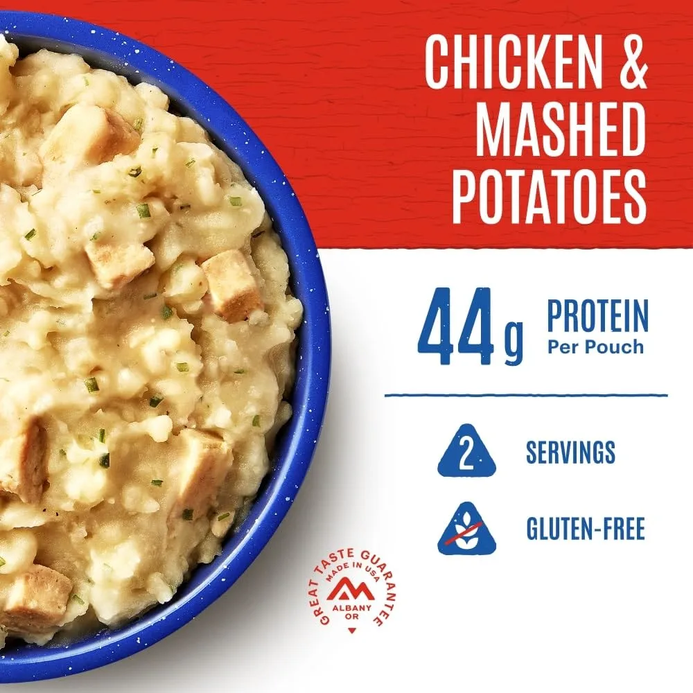 Mountain House Chicken & Mashed Potatoes | Freeze Dried Backpacking & Camping Food | 2 Servings | Gluten-Free