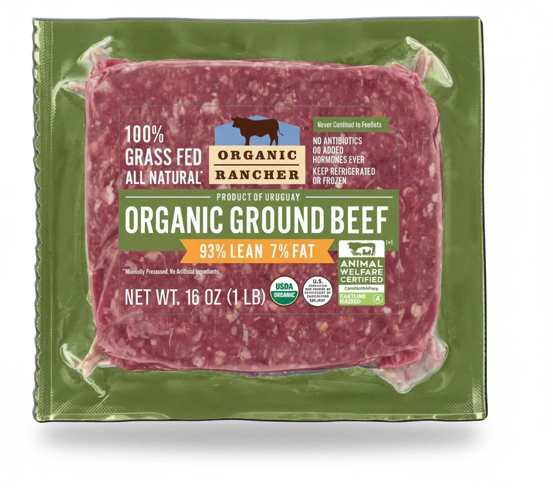 Organic Rancher Organic Ground Beef 93% Lean/7% Fat, 16 OZ