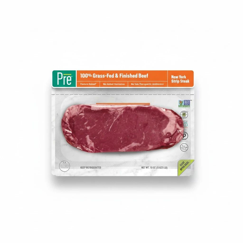 Beef New York Strip Steak, Grass-Fed, Pasture-Raised | 0.625 lbs.