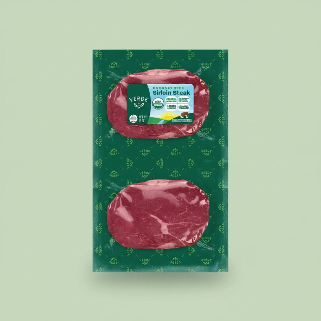 Verde Farms, Beef Sirloin Steaks, Organic, Grass-Fed | 0.75 lbs |Pack of 2