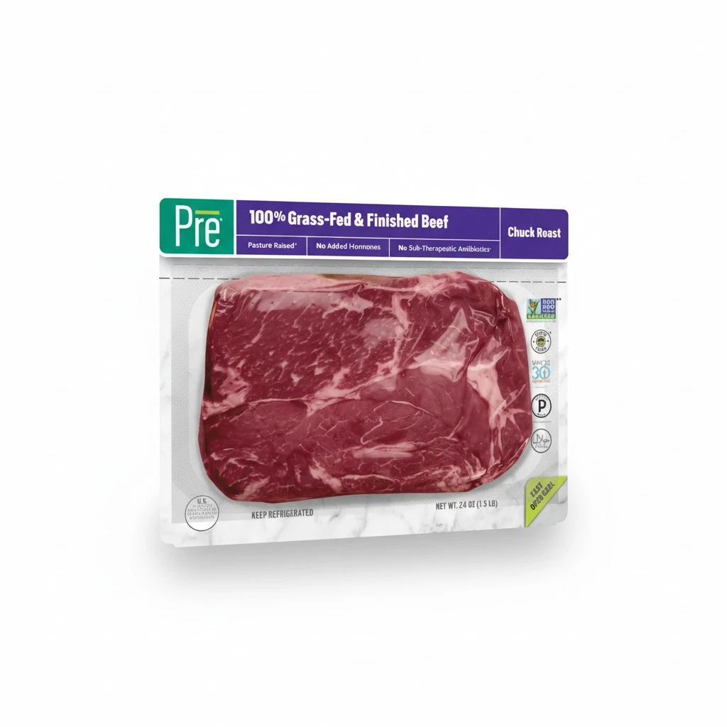 Beef Chuck Roast, Grass-Fed, Pasture-Raised, 1.5 lb