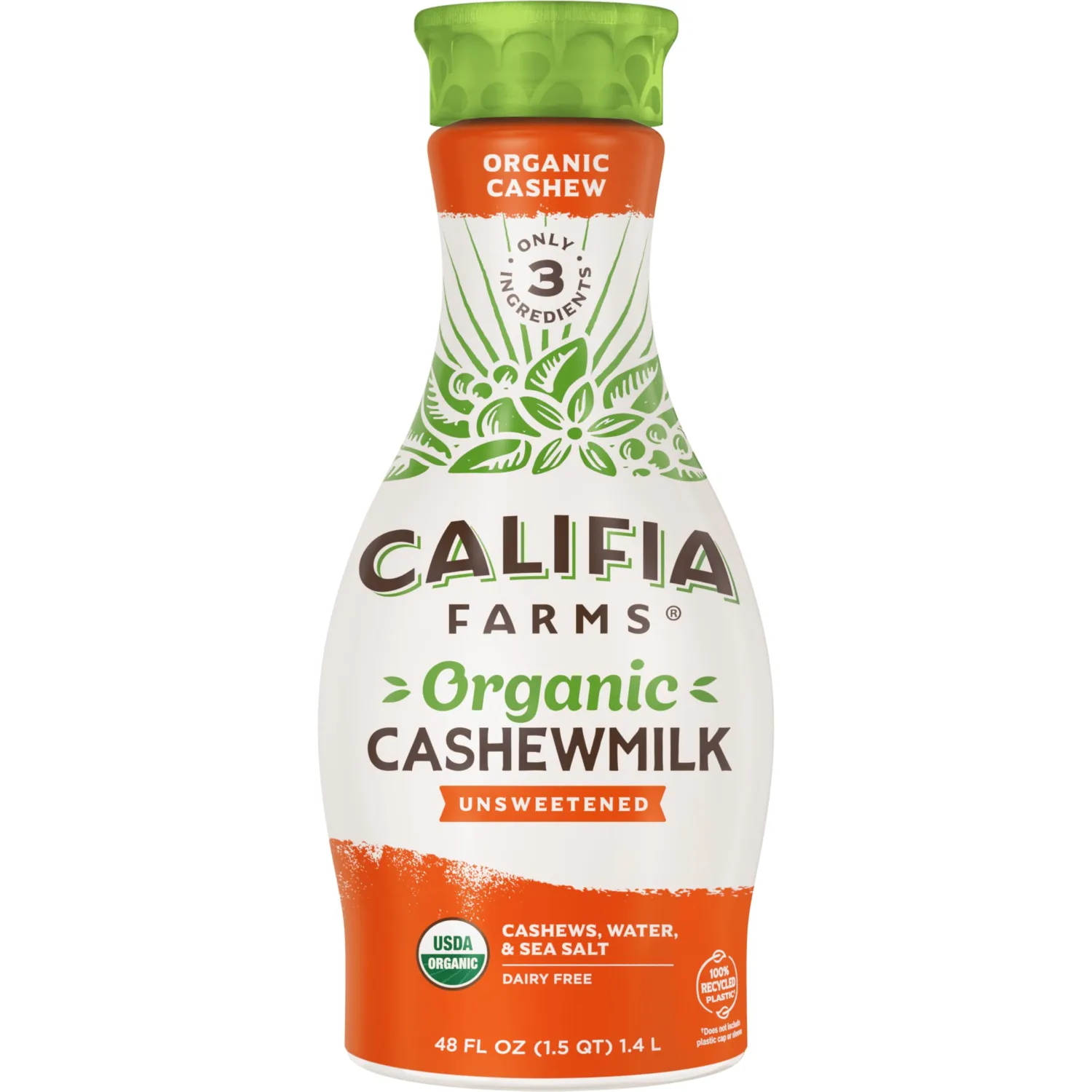 Califia Farms - Organic Cashew Milk, 48 Oz, Dairy Free, Soy Free, Vegan, Plant Based, Nut Milk, Non-GMO, USDA Organic