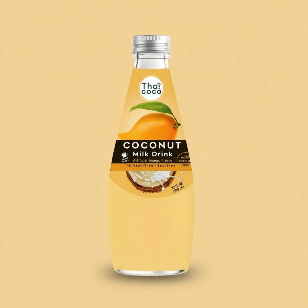 Thai Coco - Mango Coconut Milk Drink with Nata De Coco - 9.8 fl. oz. 4 Pk