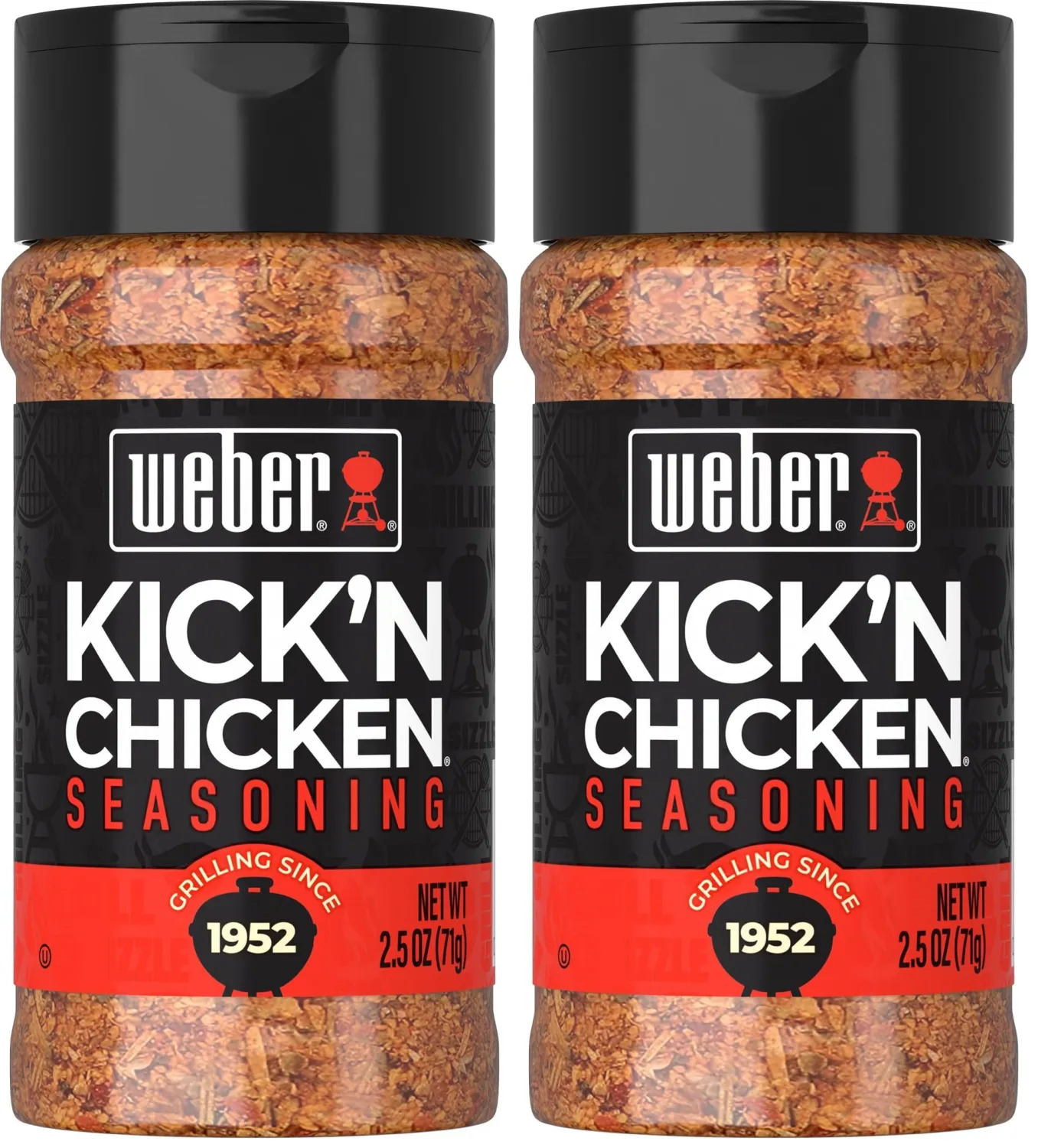 Weber Kick'n Chicken Seasoning, 2.5 Ounce Shaker (Pack of 2)