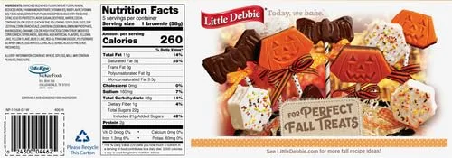 Little Debbie Brownie Pumpkins, 5 Individually Wrapped Brownies, 10.17 OZ Box