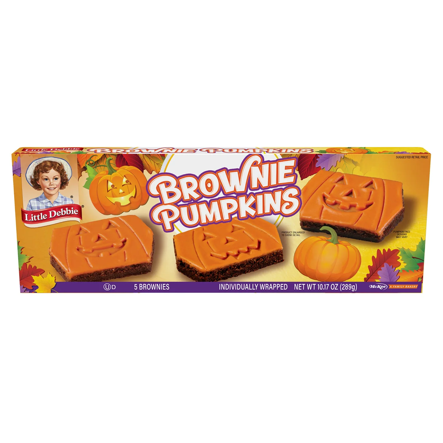 Little Debbie Brownie Pumpkins, 5 Individually Wrapped Brownies, 10.17 OZ Box