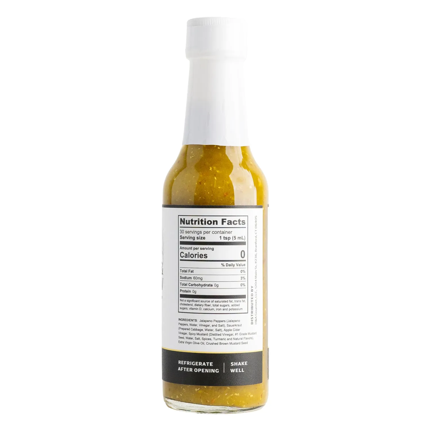 Sauerkraut & Mustard Hot Sauce by Hook & Arrow - Mild Spice, Small Batch, Gluten-Free, Paleo, Vegan, Low Sugar, Low Carb Hot Sauce - 5 fl oz