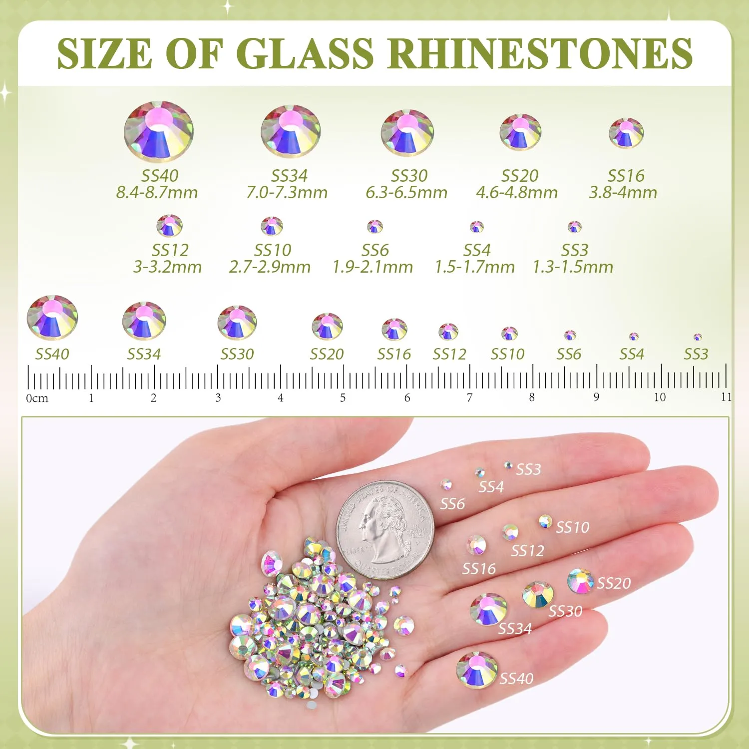 600PCS SS30/6mm Crystal Rhinestones (Crystal AB), Bedazzling Flatback Glass Rhinestones for Crafting DIY Nail Art Makeup Decoration, Gems Diomand Charms for Tumbler Shoes Clothing Mug