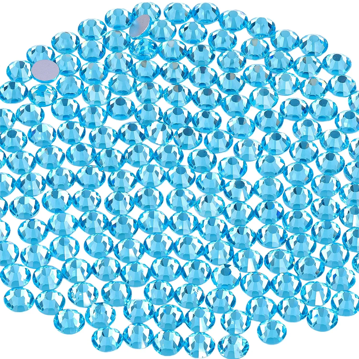 5000PCS SS10/2.8mm Crystal Rhinestones (Aquamarine), Bedazzling Flatback Glass Rhinestones for Crafting DIY Nail Art Makeup Decoration, Gems Diomand Charms for Tumbler Shoes Clothing Mug